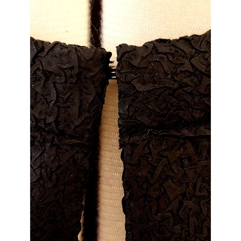 Chico's Black & White Crinkle Woven Design Open Front Jacket, SZ 3 (US 16/18) - Picture 5 of 10